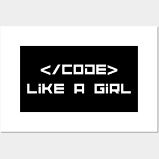 Code Like A Girl - Female Coder - Computer Science Posters and Art